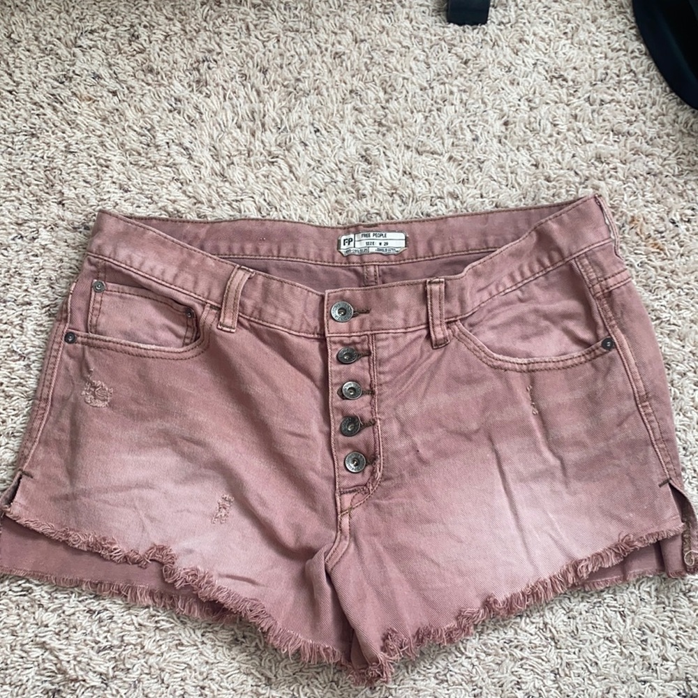 Free people pink denim shorts